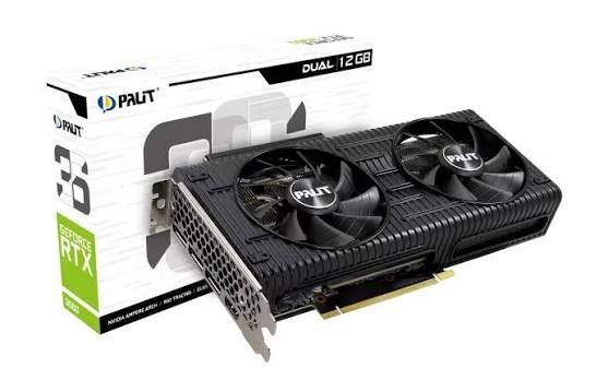 Продаётся видеокарта Palit Geforce RTX 3060 12GB Dual OC