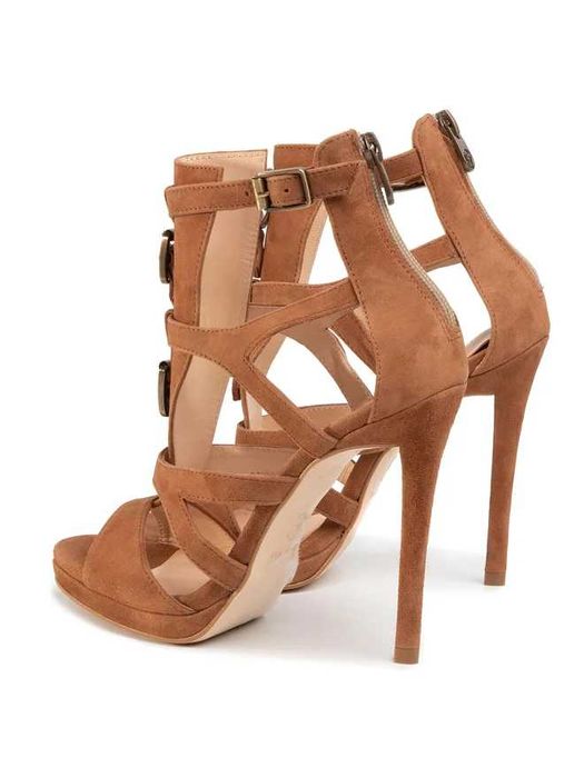 Sandale piele naturală de antilopă maro - elegante și la modă