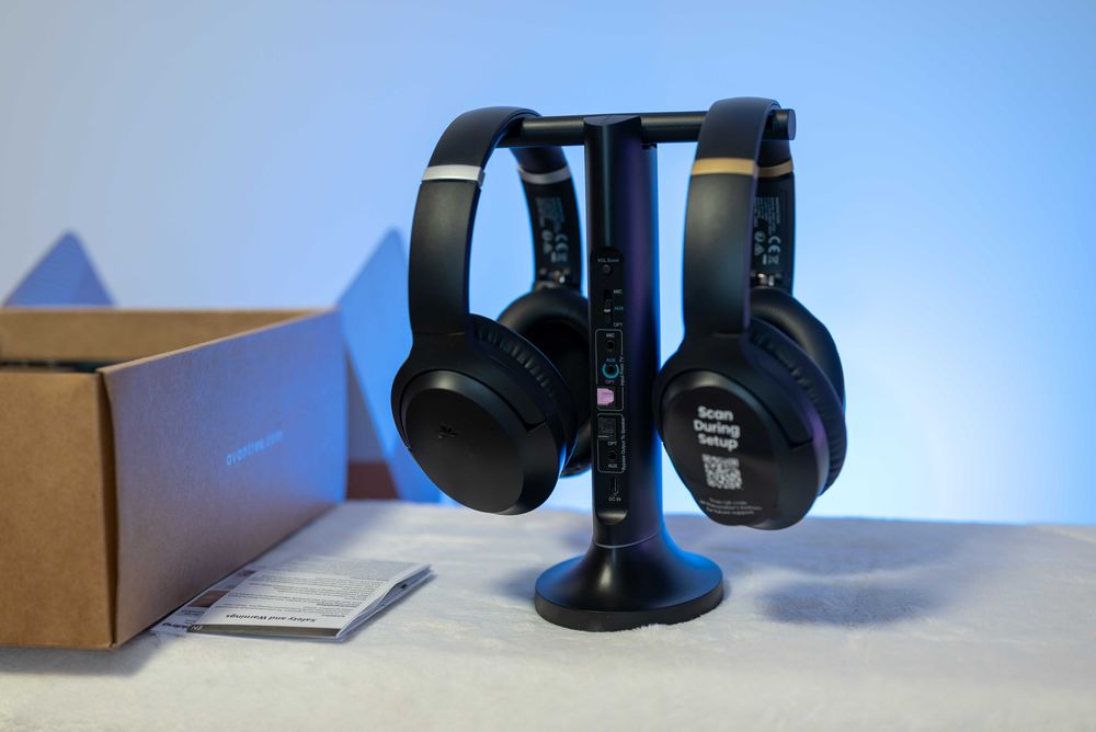 Set 2 Casti wireless TV Avantree Duet cu statie de incarcare