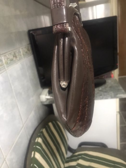 Poseta noua piele maro eleganta