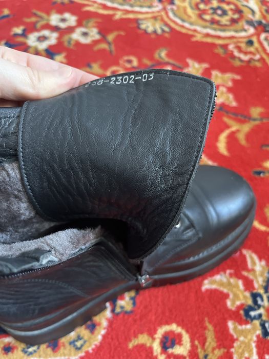 Сапоги зимние кожанные черные