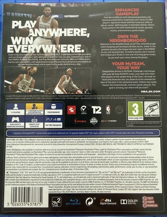 Игра за ps4 става и за ps5- NBA 2K25