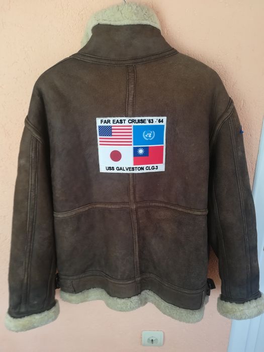 Geaca piele bărbați blana Aviator Raker Xl