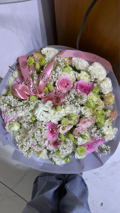 Цветы и шары 3 сердечки