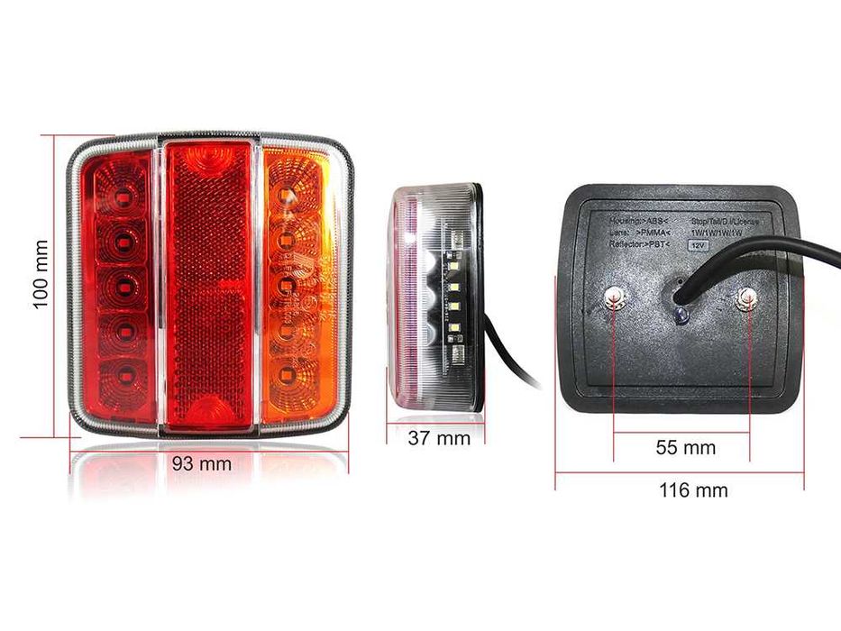 Комплект 2 бр. LED ЛЕД диодни стопове за Бус Камион Ремарке Платформа