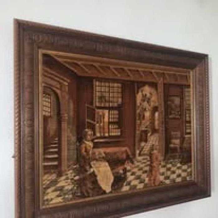 Tblou catifea in rama de lemn