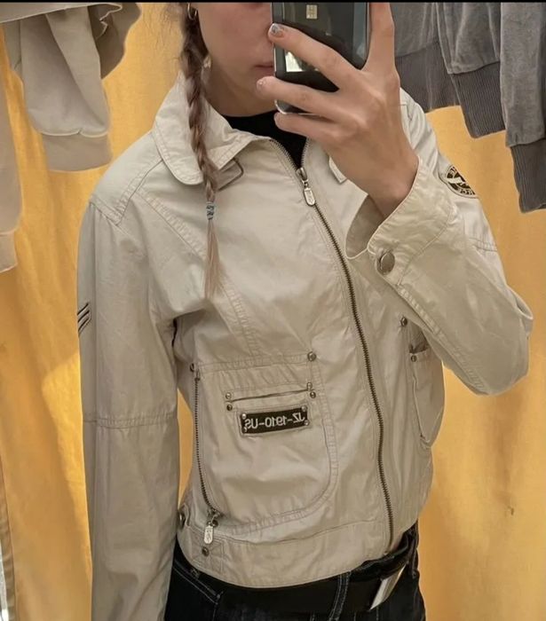 Белая Куртка  бомбер Винтаж