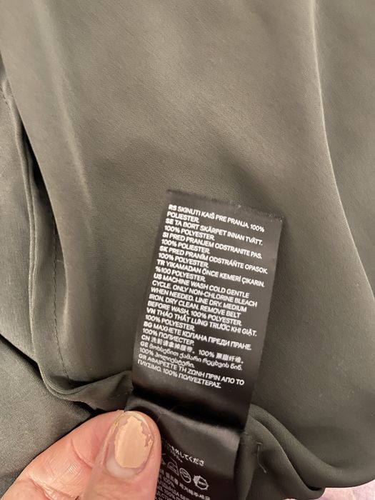 Rochie H&M kaki lungă, cu curea, XS / S