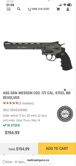 Dan Wesson 8” CO2 4,5mm