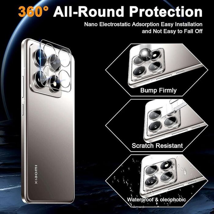 Стъклен Протектор за Камера за Xiaomi 14T / 14T Pro 13T Redmi Note 13