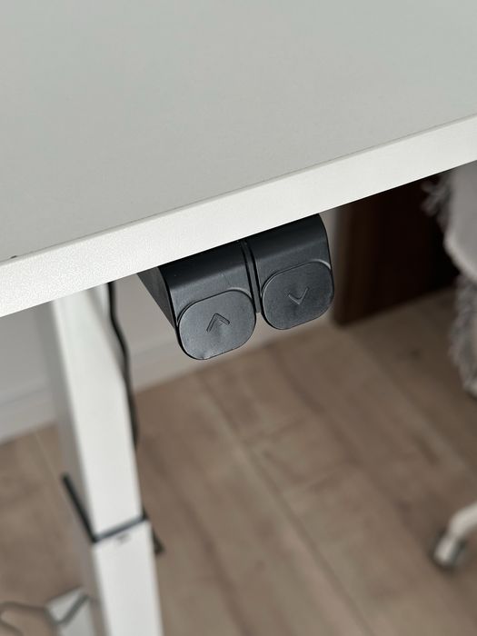 Birou ergonomic reglabil electric cu blat Alb 120X60 cm