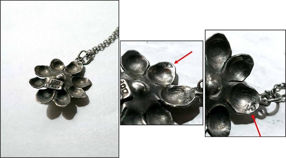 Medalion + lantisor argint, vechi (perioada postbelica)