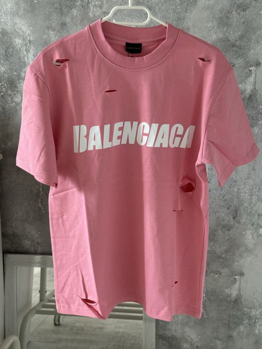 Balenciaga Ripped Pink T-shirt