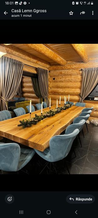 Masa dining, de cafea, scări și dormitoare din lemn masiv