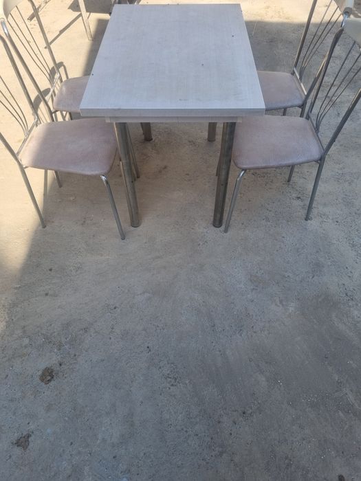 Стол стулья нержавейка