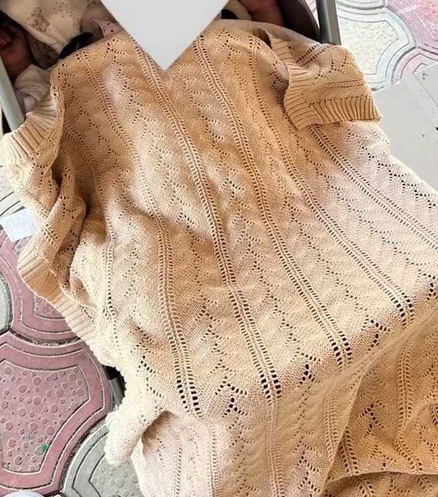 Лятно памучно плетено одеяло/завивка
