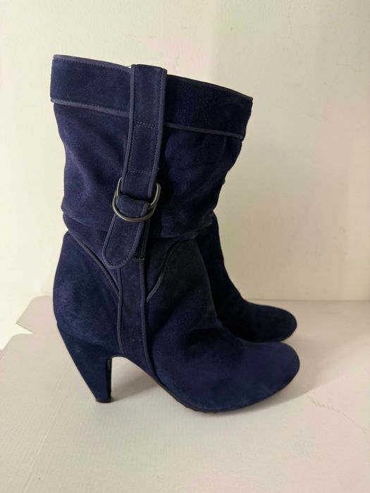 Cizme Noi piele velur Fornarina Bleumarin Mas 39 made Italia , Craciun