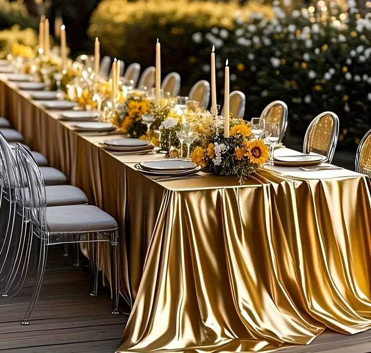 Fata de masa din satin