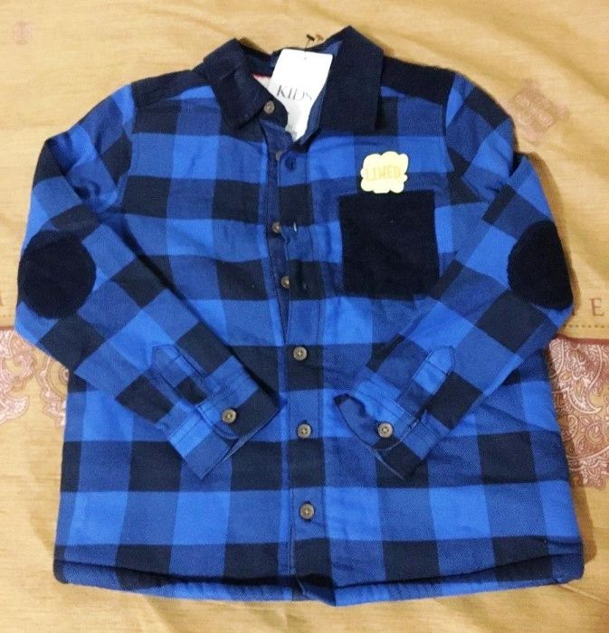 Утепленная детская рубашка от Marks and Spencer на 6-7 лет