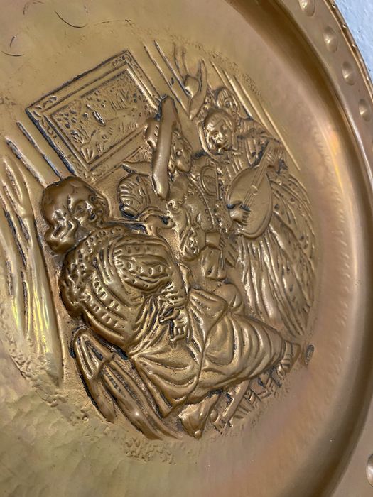 Медно пано колекционерска ръчна украса маркировка 1950 те