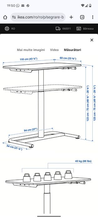 birou ajustabil inaltime ikea segrare