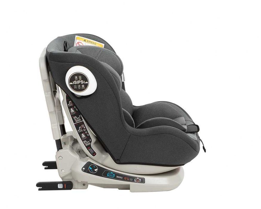 Scaun auto rotativ cu isofix 0-25 kg Twister Gri