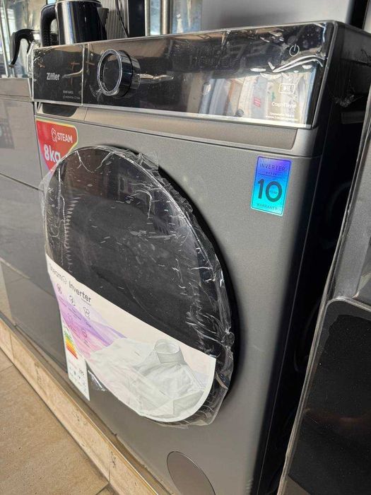Стиральная машина Ziffler 8 кг BWMF-8J4DG Inverter Steam