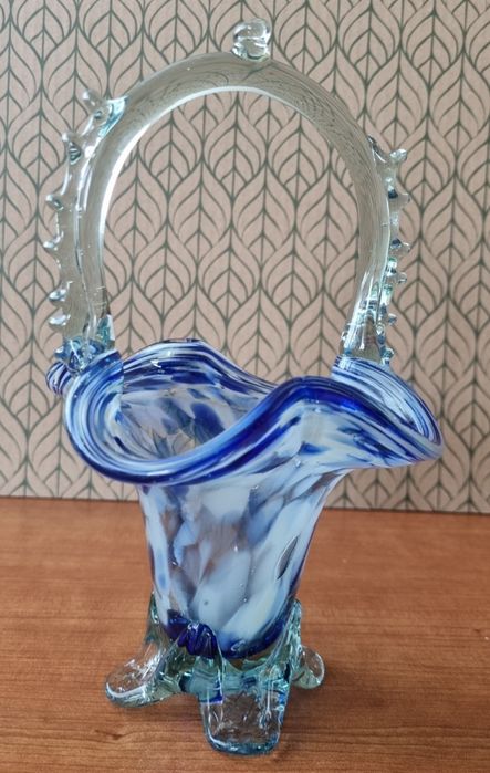 Coșuleț sticla Murano lucrat manual