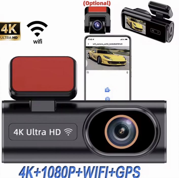 Camera auto DVR, fata si spate, B27, inregistrare 4K, + GPS