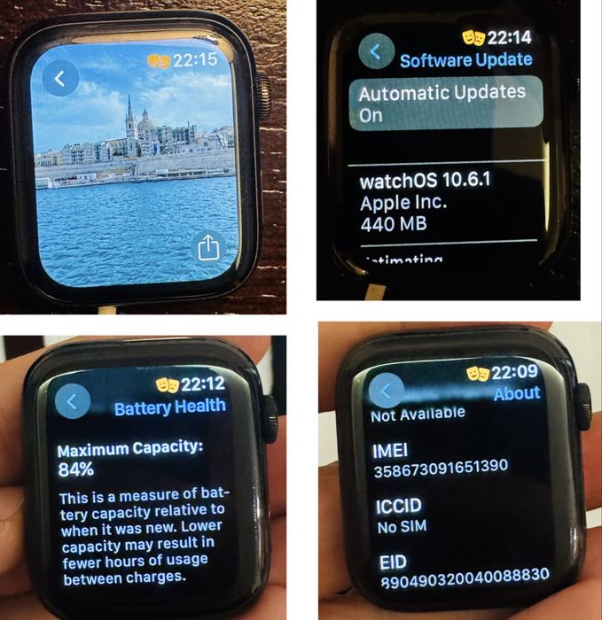 Apple watch Sapphire Crystal Stainless 44mm gps cellular sim impecabil