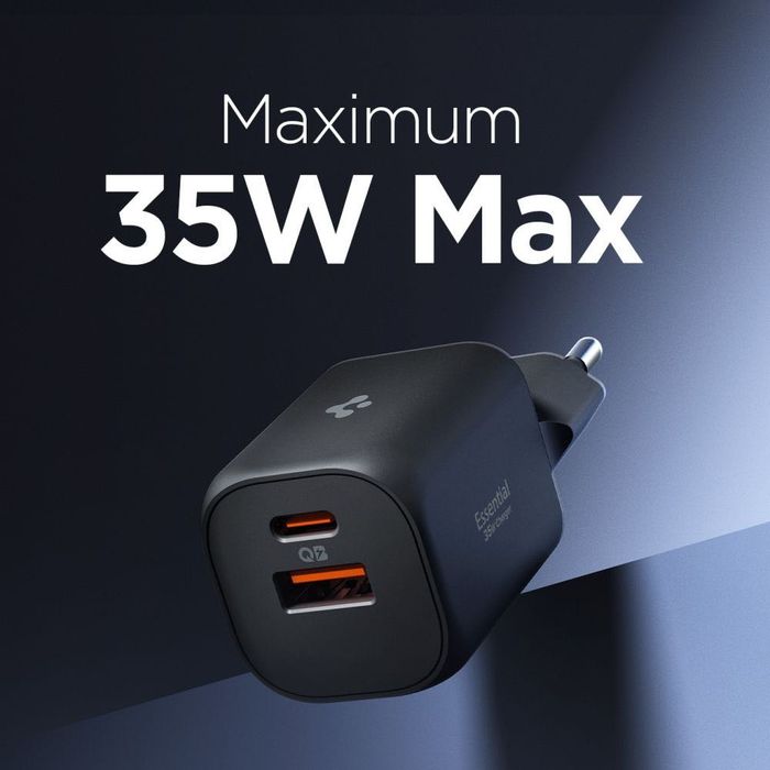 Бързо Зарядно Устройство Spigen Essential 35W Dual Port (USB-C/USB-A)