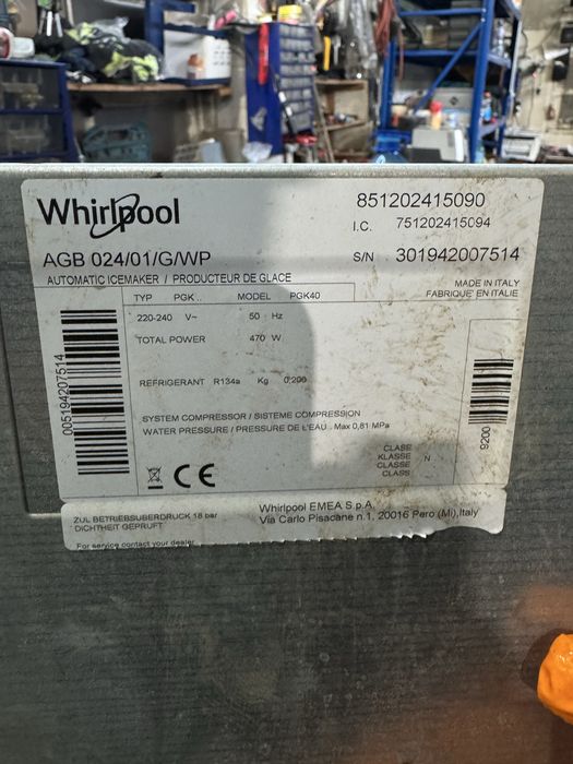 Ледогенератор ледарка Whirlpool – 40 кг/24ч