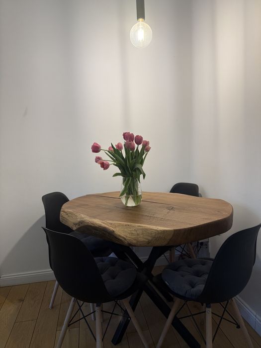 Vand masa, trunchi natural+4 scaune