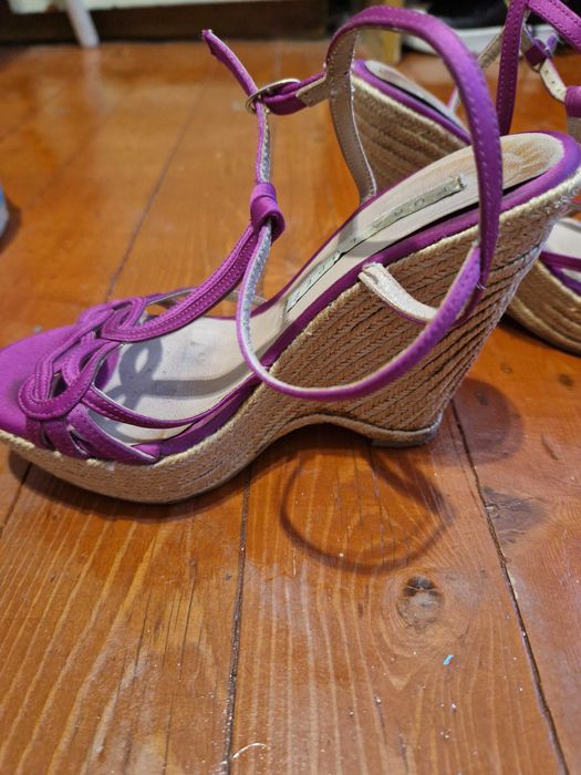 Sandale cu platforma impletita si talpa stil espadril