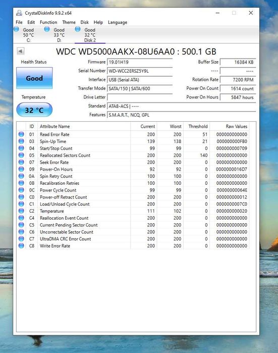 HDD WD Blue 500GB desktop hard drive