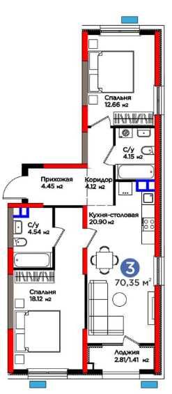 BI Sado 3-комн- 70м² МЕТРО Яшнабад рядом! Ключи+Кадастр сразу (S)