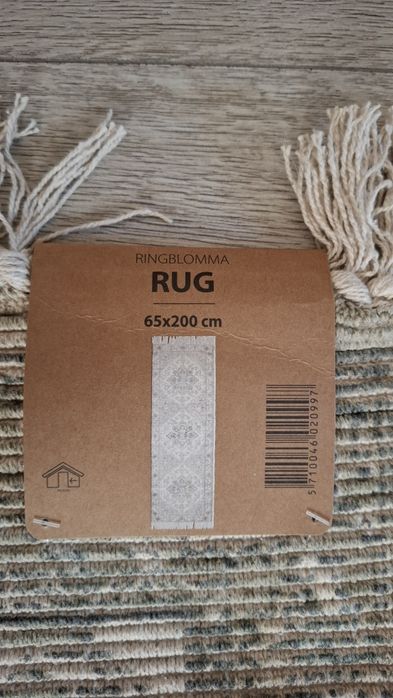 Чисто нови пътека Ringblomma 65x200 многоцветна направена от 100% памук