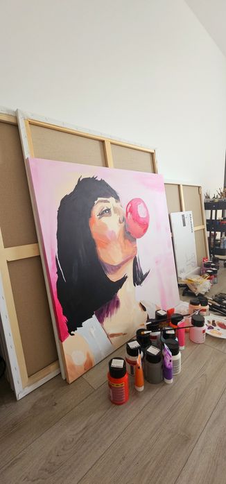 Tablou acrilic 1000 x 1000 semnat