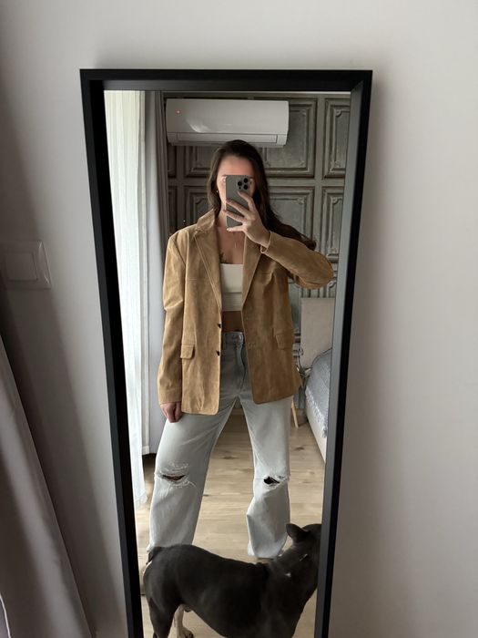 Сако яке от естествена кожа Zara p.M