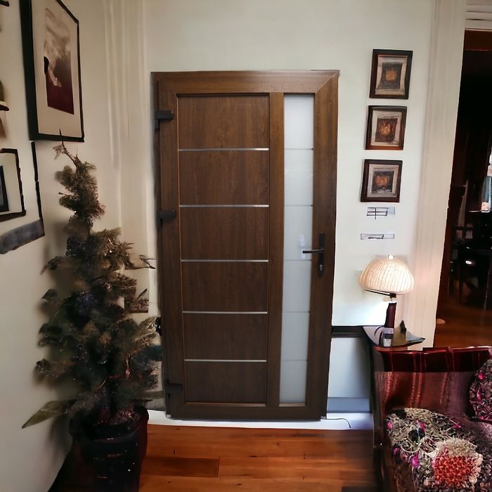 Usa de intrare exterior termopan pe nuc sau antracit