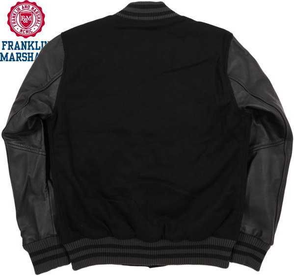 XL/L FRANKLIN MARSHALL Varsity Jacket Monochrome Black  Ест.Кожа