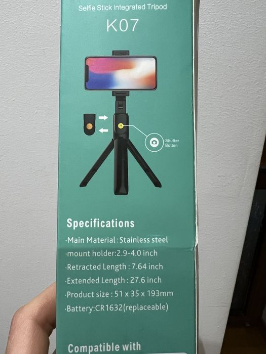 Безжичен селфи стик трипод стойка за телефон