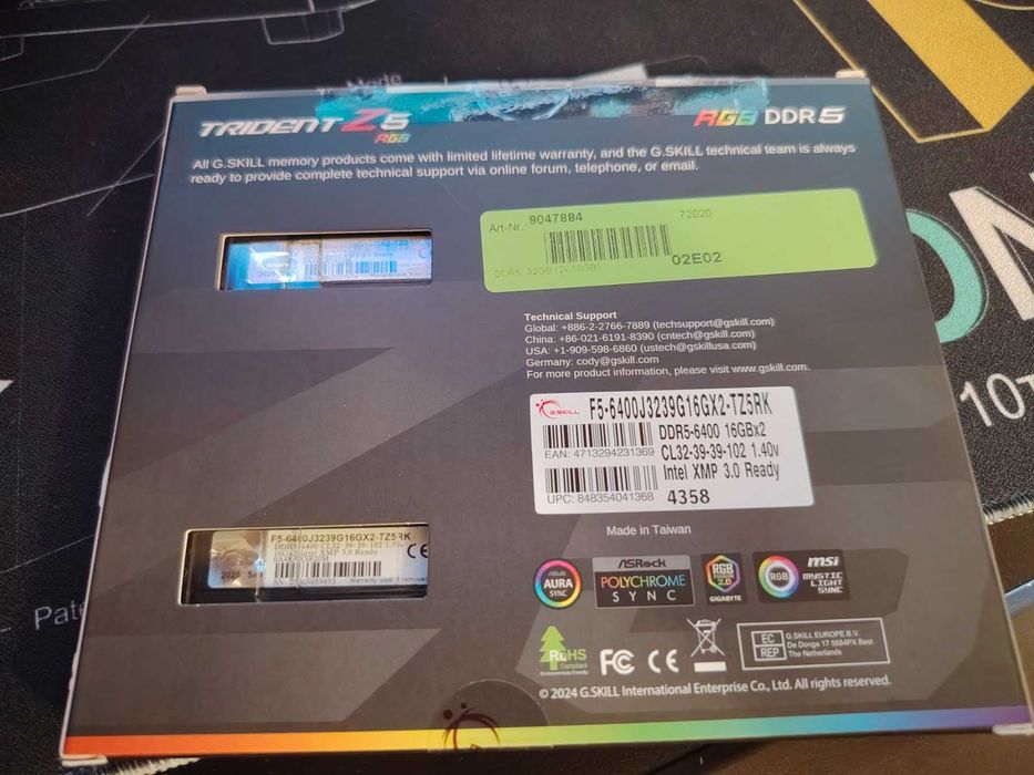 Рам Памет G.Skill Trident Z5 RGB 2x16GB 32GB 6400MHz DDR5