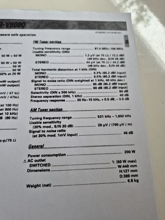 Vand amplificator Kenwood KR-V5090 cu boxe Unitra 65W