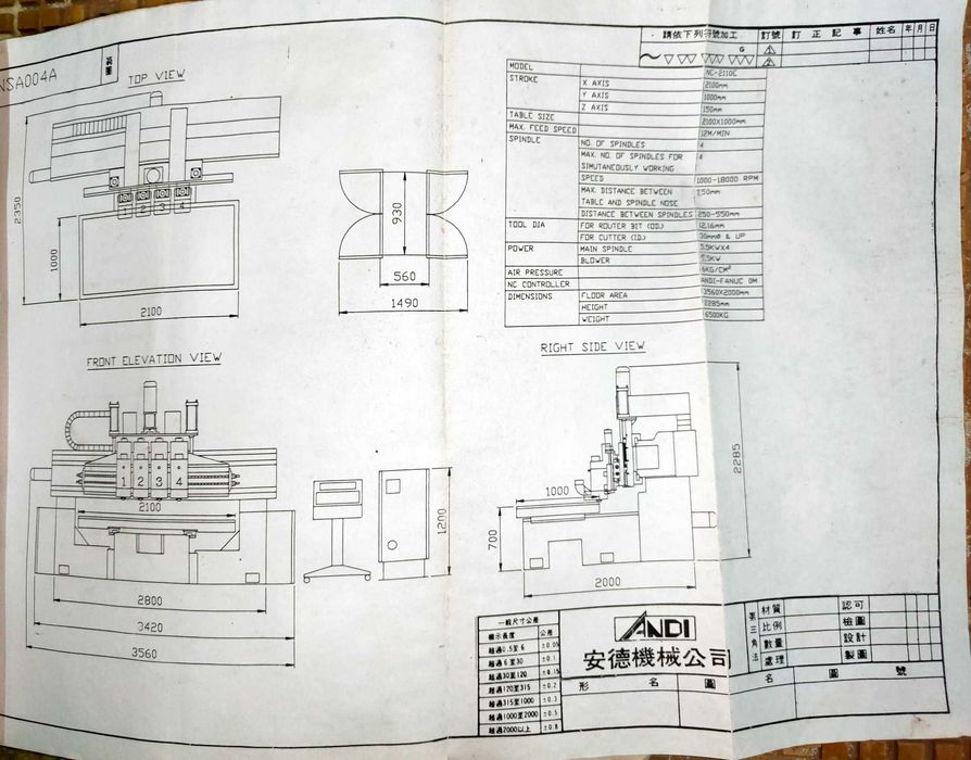 Фреза / рутер с ЦПУ - FANUC - ANDERSON NC-2110E