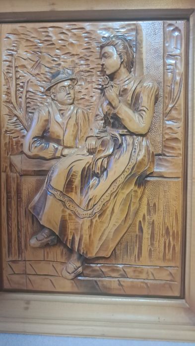 Tablou sculptat in lemn