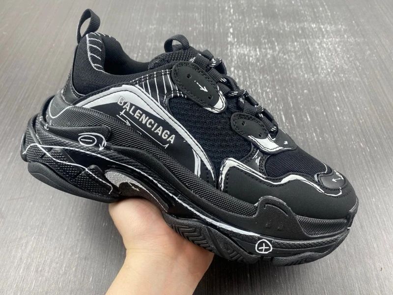 Balenciaga Triple S - Black/Dark Green/Dark Grey