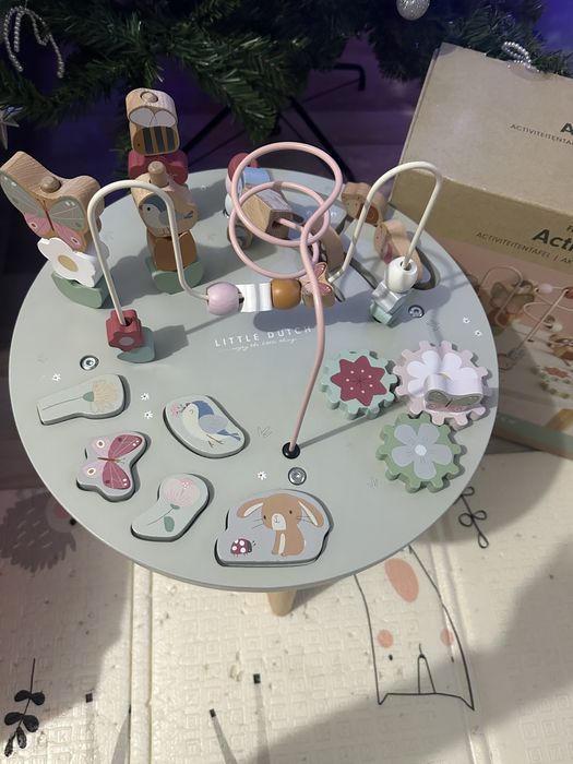 Дървена маса с активности Flowers & Butterflies, Little Dutch,