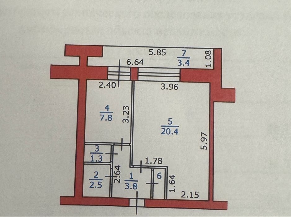 1,5 квартира 2/9
