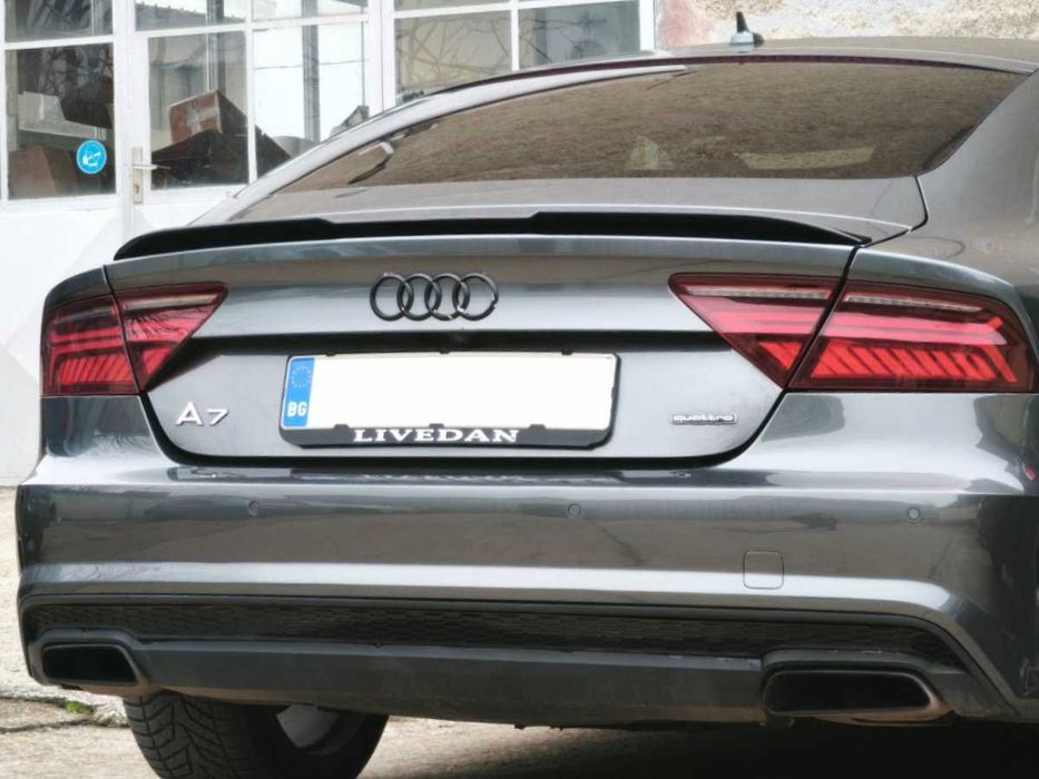 спойлер заден капак ЛИП спойлер Audi A7 4G C7 2010 - 2018  ЧЕРЕН ЛАК